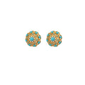 18K Gold Plated Resin Flower Hollow Stud Earrings With Silver Posts Vintage Palace Style Jewelry view 5
