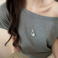 Korean Minimalist Alloy Heart Bell Necklace Geometric Old Money Clavicle Chain For Women view 3