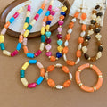 Bohemian Vacation Style Acrylic Oval Bracelet And Necklace Jewelry Set view 1