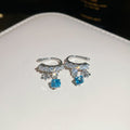 Light Luxury Copper Colorful Zircon Flower Pendant Earrings Bracelet Jewelry Set view 4