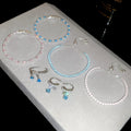 Light Luxury Copper Colorful Zircon Flower Pendant Earrings Bracelet Jewelry Set view 2