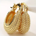 Trendy Textured Hoop Earrings With Raised Dot Embossing, Stylish Daily Vacation Jewelry view 2