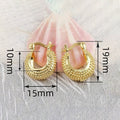 Trendy Textured Hoop Earrings With Raised Dot Embossing, Stylish Daily Vacation Jewelry view 4