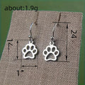 Cute Hollow Dog Paw Print Drop Earrings For Women, Classic Versatile Daily Date Jewelry view 4