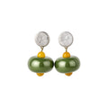 New Chinese Vintage Irregular Round Resin Stud Earrings For Women, Geometric Chic Designer Style view 5