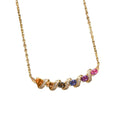 Light Luxury Copper Rhinestone Rainbow Geometric Collarbone Necklace For Women view 5