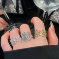 Minimalist Flower Open Index Ring For Women view 1
