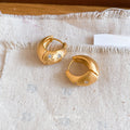 Sparkling Zircon Starburst Round Copper Earrings, French Vintage OL Geometric Ear Cuffs view 2