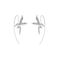 Metal Painted Flower Hook Earrings Artistic Niche Floral Design Elegant Earrings for Women view 5