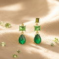 Elegant Geometric Green Crystal Alloy Rhinestone Drop Dangle Earrings For Women Fashion Commuter Jewelry Earrings view 3