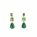Elegant Geometric Green Crystal Alloy Rhinestone Drop Dangle Earrings For Women Fashion Commuter Jewelry Earrings view 5