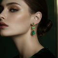 Elegant Geometric Green Crystal Alloy Rhinestone Drop Dangle Earrings For Women Fashion Commuter Jewelry Earrings view 1