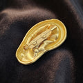 Matte Gold Alloy Ear Brooch For Suits And Coats view 4