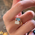 French Palace Style Aquamarine Statement Ring For Women view 3