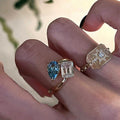 French Palace Style Aquamarine Statement Ring For Women view 4