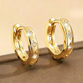 Light Luxury Fashion Hoop Earrings With Star Zircon, Simple Versatile Jewelry For Women view 2
