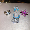 Sparkling Zircon Starfish Copper Clip-on Earrings With Tassel Non-Pierced Ear Cuff Jewelry view 2