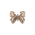 Vintage Copper Iris Butterfly Bow Open Ring, Retro Light Luxury Index Finger Jewelry view 5