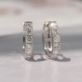 Korean Japanese Minimalist Zircon Hoop Earrings, Small Everyday Commuter Fashion Jewelry view 2
