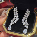 Exaggerated Curved Teardrop Elf Angel Wing Tassel Drop Earrings For Evening Dress view 2