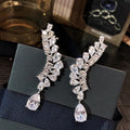 Exaggerated Curved Teardrop Elf Angel Wing Tassel Drop Earrings For Evening Dress view 3