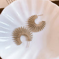 2026 New C-Shaped Copper Line Stud Earrings, Geometric Round Statement Light Luxury Style view 3