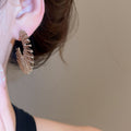 2026 New C-Shaped Copper Line Stud Earrings, Geometric Round Statement Light Luxury Style view 4