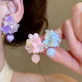 Sweet Resin Gradient Flower Stud Earrings Fresh Dopamine Style Floral Ear Jewelry For Women view 2