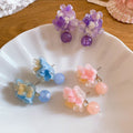 Sweet Resin Gradient Flower Stud Earrings Fresh Dopamine Style Floral Ear Jewelry For Women view 1