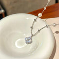 Sparkling Floral Pendant Faux Pearl Necklace Light Luxury Geometric Clavicle Choker 2026 view 4