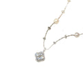Sparkling Floral Pendant Faux Pearl Necklace Light Luxury Geometric Clavicle Choker 2026 view 5