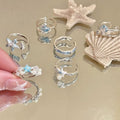Sparkling Zircon Enamel Shell Ring For Women view 4