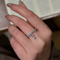 Sparkling Full Zircon Slim Pendant Open Ring For Women view 1