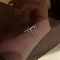 Sparkling Full Zircon Slim Pendant Open Ring For Women view 2