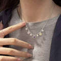 Sparkling Zircon Round Faux Pearl Necklace Korean Light Luxury Geometric Choker For Women view 1