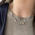 Sparkling Zircon Round Faux Pearl Necklace Korean Light Luxury Geometric Choker For Women view 3