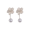 Sweet Floral Rhinestone Imitation Pearl Drop Earrings With Silver Needle Elegant Luxury Style view 5