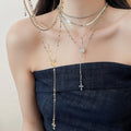Vintage Layered Metal Cross Pendant Necklace Geometric Light Luxury Clavicle Chain view 1