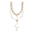 Vintage Layered Metal Cross Pendant Necklace Geometric Light Luxury Clavicle Chain view 5