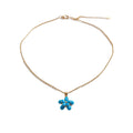 18K Gold Plated Copper Zircon Flower Pendant Necklace, Light Luxury Vintage Collarbone Jewelry view 5