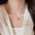 Rose Gold Shell Cat Pendant Necklace, Cute Light Luxury Animal Collarbone Chain For Women view 3