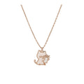 Rose Gold Shell Cat Pendant Necklace, Cute Light Luxury Animal Collarbone Chain For Women view 5