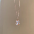 Rose Gold Shell Cat Pendant Necklace, Cute Light Luxury Animal Collarbone Chain For Women view 4
