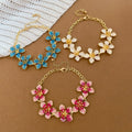 European Style Alloy Enamel Flower Splice Bangle For Beach Vacation Jewelry view 2