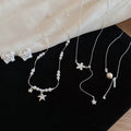 Style Sparkling Zircon Faux Pearl Flower Necklace And Ear Clip Jewelry Set For Women view 3