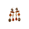 Old Money Style Faux Crystal Square Teardrop Tassel Drop Earrings With Silver Needle Studs view 5