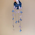Sweet Style Zircon Butterfly Tassel Drop Earrings With Silver Needle Posts For Women view 3