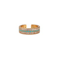 New Chinese Style Sparkling Zircon Hollow Open Copper Geometric Ring For Women view 5