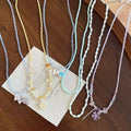 Korean Style Glass Beaded Necklace With Heart Grape Pendant For Women view 1