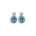 Light Luxury Copper Round Zircon Stud Earrings With Silver Posts Elegant Geometric Jewelry view 5